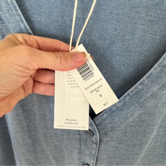 Z Supply Light Blue Sleeveless Button Tank - Picture 3 of 5